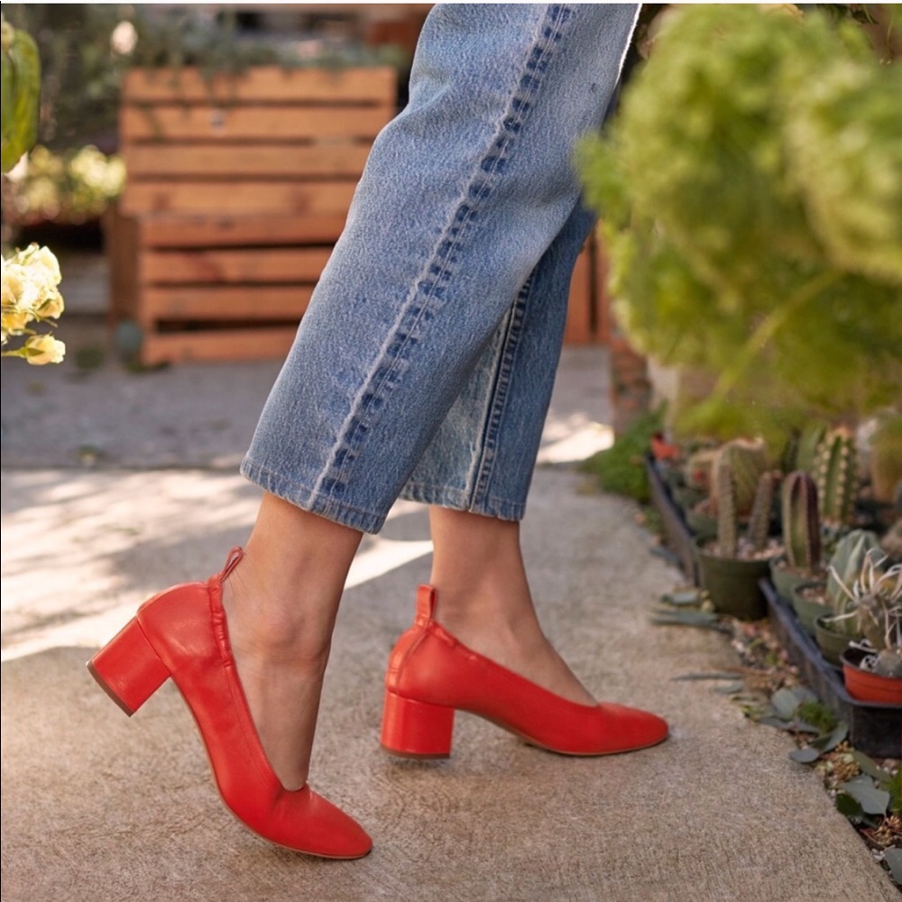 Everlane | The Day Heel | Bright Red